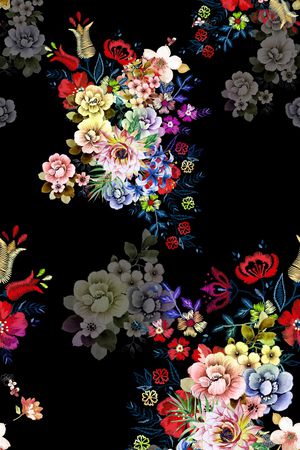 手绘印花花型图片