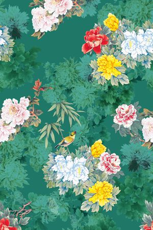 手绘印花花型图片