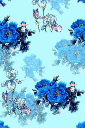 手绘印花花型图片
