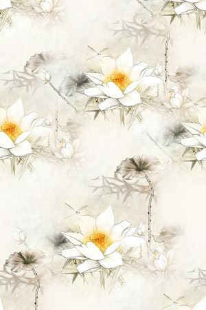 手绘印花花型图片