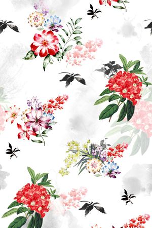 手绘印花花型图片