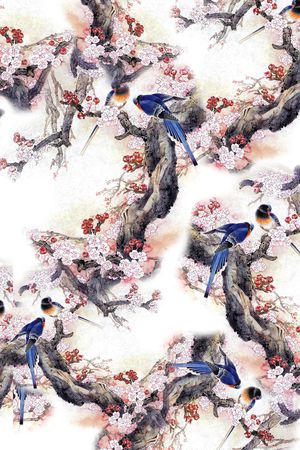 水墨印花花型图片