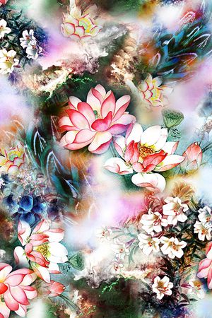 中国风印花花型图片