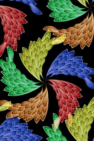 羽毛印花花型图片
