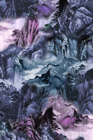 山脉印花花型图片