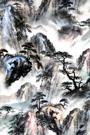 山脉印花花型图片