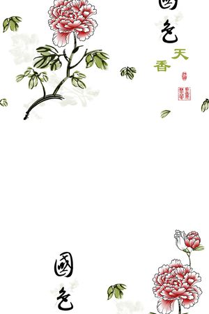 牡丹印花花型图片
