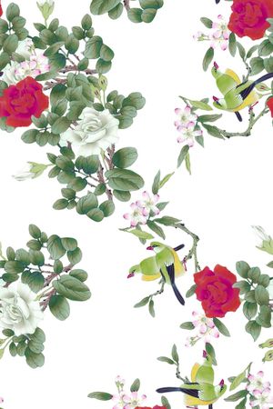 牡丹印花花型图片
