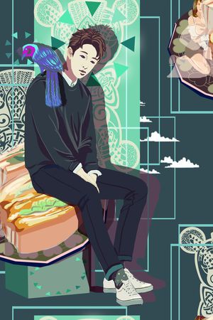 简写人物印花花型图片