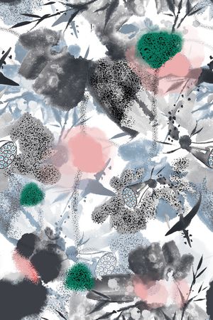 水墨印花花型图片