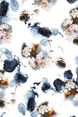 国画印花花型图片