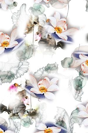 国画印花花型图片