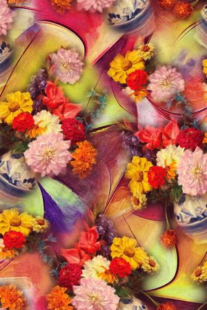 油画印花花型图片
