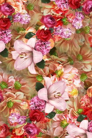 玉兰花印花花型图片