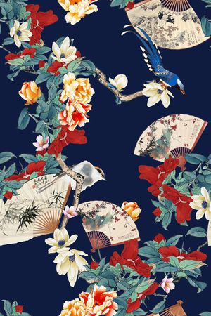 兰花花卉印花花型图片