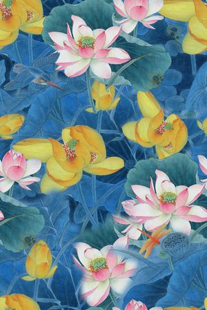花鸟印花花型图片