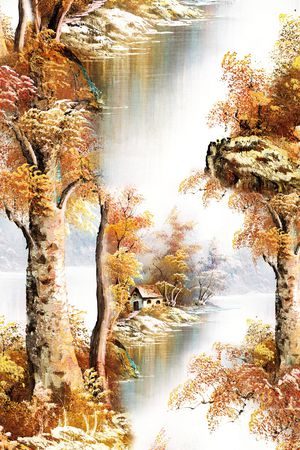 树木印花花型图片