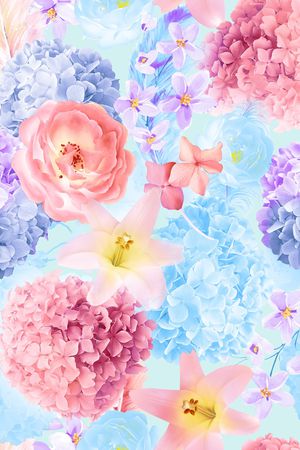 乱花印花花型图片