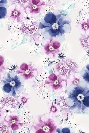 水彩印花花型图片