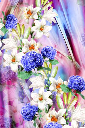 鲜花印花花型图片