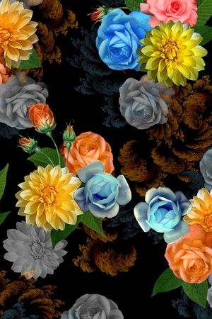 真花印花花型图片