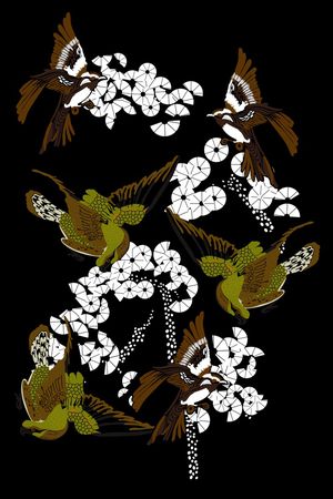 鸟印花花型图片