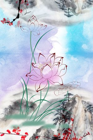 梅花印花花型图片