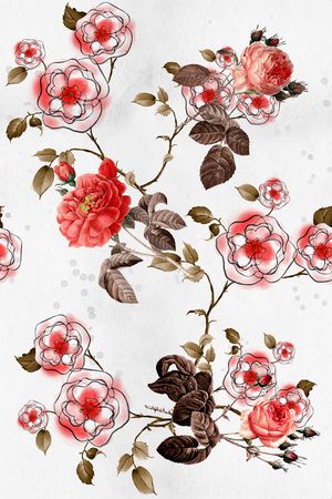 手绘花卉印花花型图片