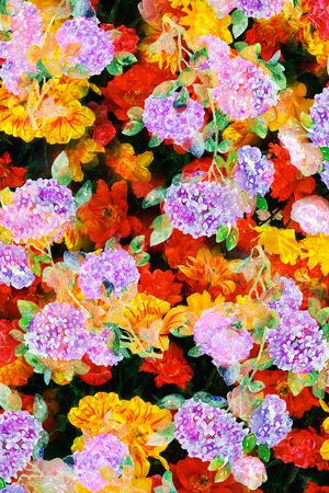 绣球花印花花型图片