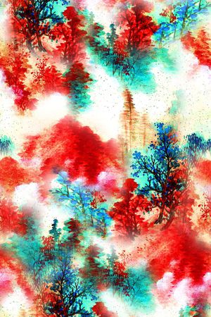 树林印花花型图片
