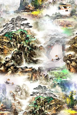 山水印花花型图片