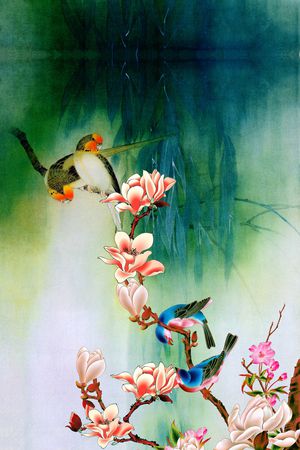 花鸟印花花型图片