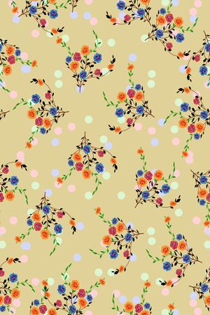园点、绣花元素印花花型图片