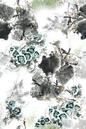 国画印花花型图片