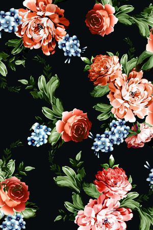 抽象花卉印花花型图片