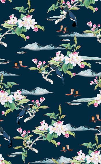 836791-中国画手绘桃花，植物，花卉