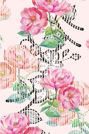 竖条印花花型图片