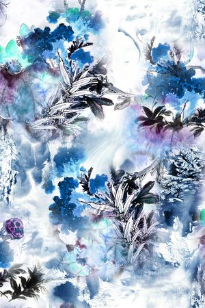 水彩印花花型图片