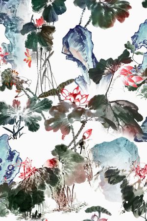 中国风印花花型图片