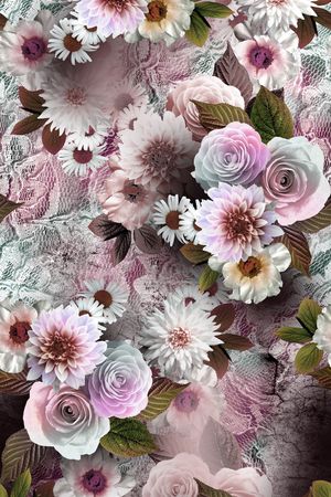 鲜花印花花型图片