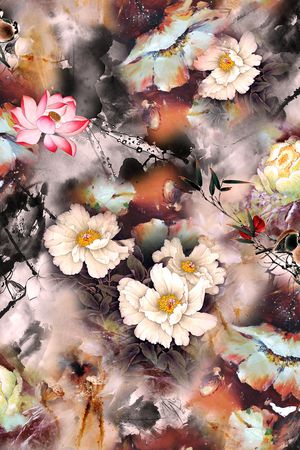 水墨印花花型图片