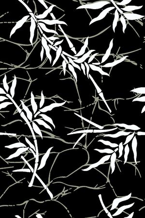 竹叶印花花型图片