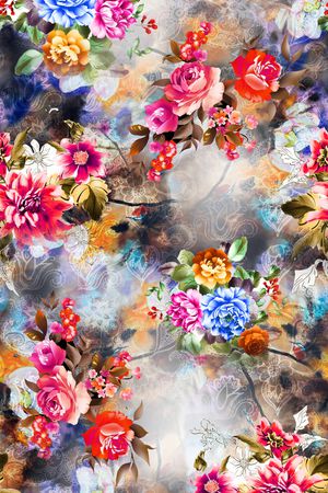 菊花印花花型图片