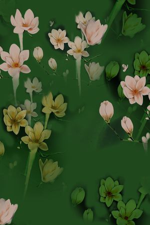 玉兰花印花花型图片