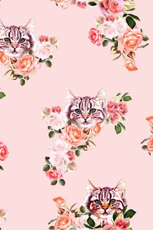 猫印花花型图片