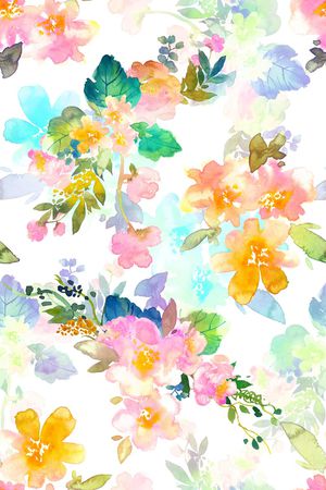 水彩印花花型图片