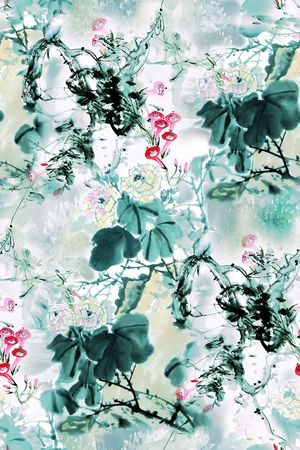 手绘花印花花型图片