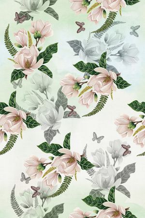 玉兰花印花花型图片