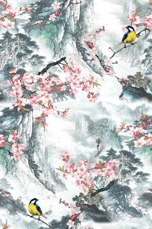 中国风印花花型图片