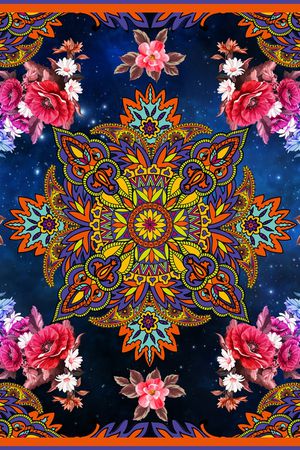 波西米亚印花花型图片